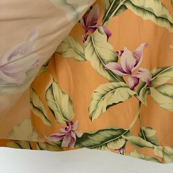 Tommy Bahama Women’s Vintage Fuzzy Peach Silk Tropical Floral Print Wrap Skirt B - Picture 12 of 14